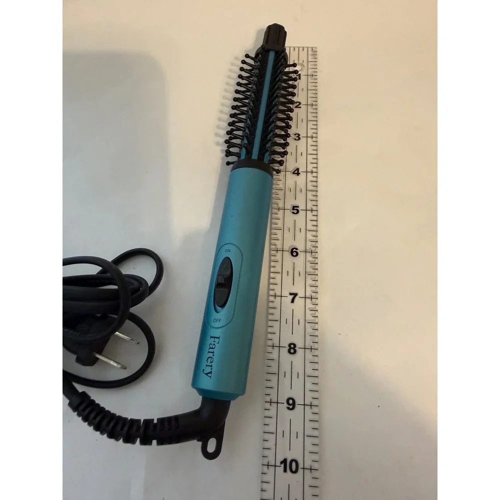 Farery Mini Hair Brush 3/4 Inch Heated Round Brush Blue Travel Styler FA019B